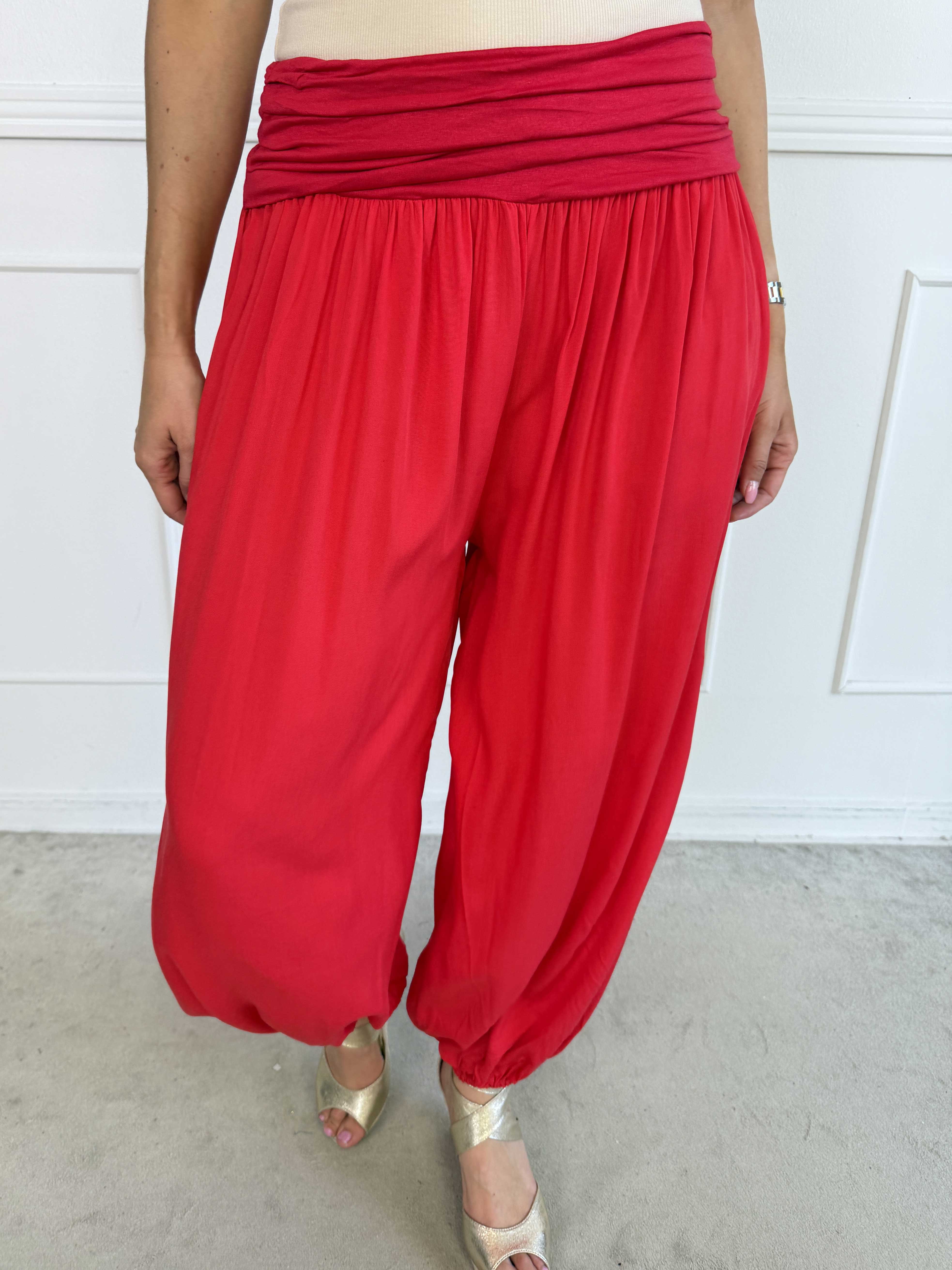 Lava – Plus size haremsbyxor i viskos med resår i midjan